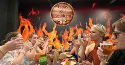 Benidorm hen party at the tapas tour in Benidorm